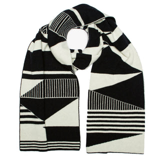 Semaphore Blanket Scarf - Black & White