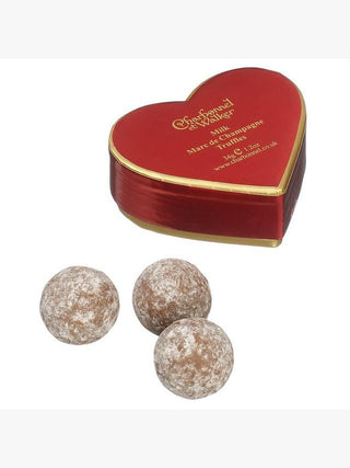 C&W Milk Champagne Truffles Red Heart Box