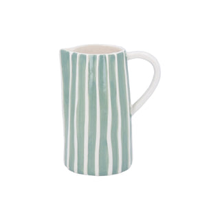 Sage Stripe Stoneware Jug - Medium