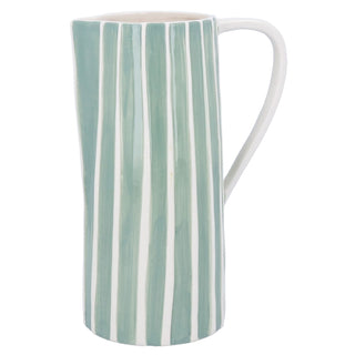 Sage Stripe Stoneware Jug - Large