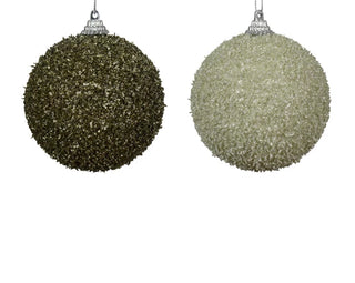 Green Sequin Bauble 8cm