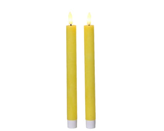 LED Dinner Candle Set of 2 - Yellow 24cm