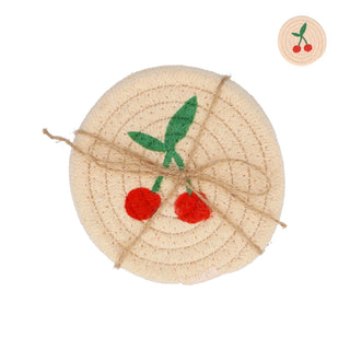 Cherries Fabric Coaster - 4 Pack