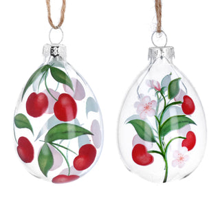 Cherries Glass Egg Decoration