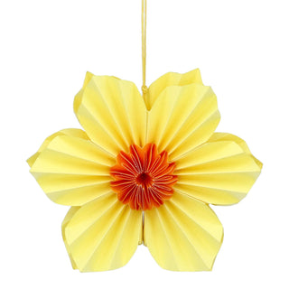 Yellow Six Petal Paper Flower Decoration