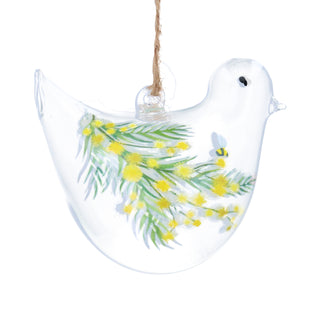 Gisela Graham Glass Bird Mimosa
