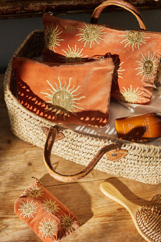 Sun Goddess Rust Velvet Mini Pouch