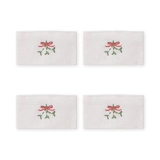 Mistletoe Napkin Ring 4pk
