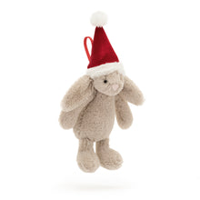 Load image into Gallery viewer, Bashful Christmas Bunny Decoration