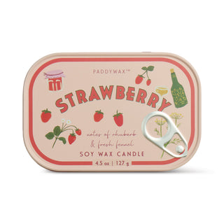Bistro Printed Tin Candle - Strawberry