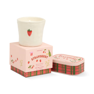 Bistro Printed Tin Candle - Strawberry