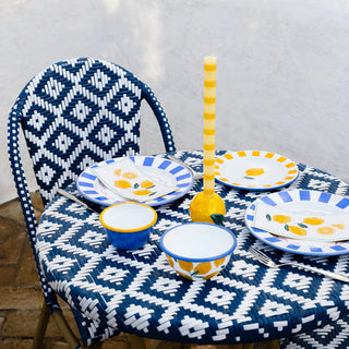 Dine In Colour Dinner Candle Yellow Stripe 28cm