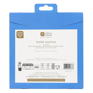 Bon Appetit 33cm Napkin Check Blue 21pk