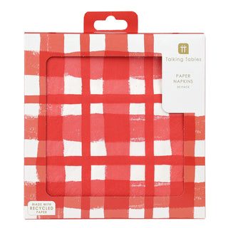 Bon Appetit 33cm Napkin Check Red 21pk