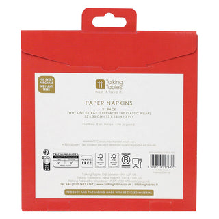 Bon Appetit 33cm Napkin Check Red 21pk