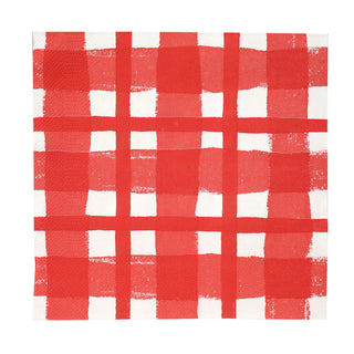 Bon Appetit 33cm Napkin Check Red 21pk