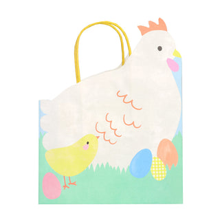 Spring Bunny Hen Shaped Bag 6pk