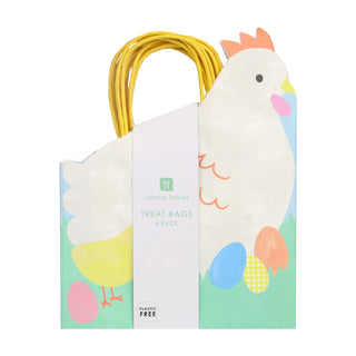 Spring Bunny Hen Shaped Bag 6pk