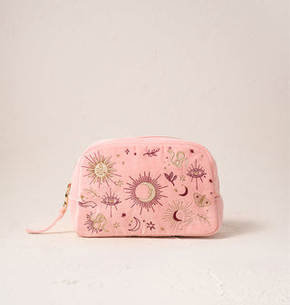 Boho Mysticism Pale Pink Velvet Make Up Bag