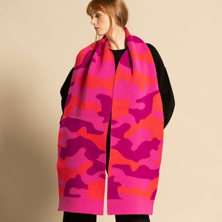 Camo Blanket Scarf - Pink Mix