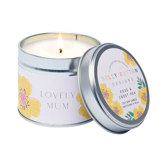 Lovely Mum Yellow Rose Candle In Tin