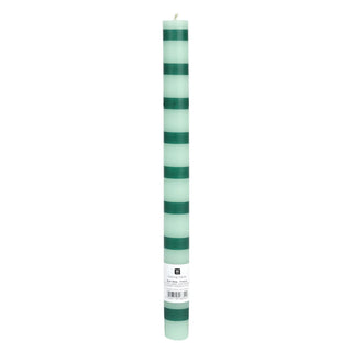 Dine In Colour Dinner Candle Green Stripe 28cm