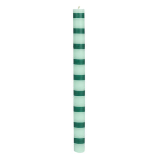 Dine In Colour Dinner Candle Green Stripe 28cm