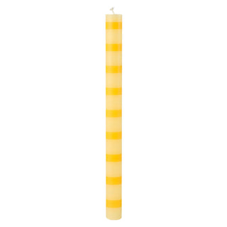 Dine In Colour Dinner Candle Yellow Stripe 28cm
