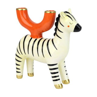 Candle Shop Ceramic Zebra Candle Holder