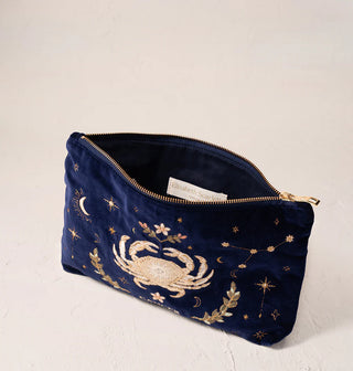 Cancer Navy Velvet Everyday Pouch