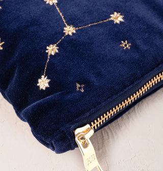 Cancer Navy Velvet Everyday Pouch