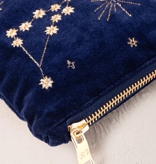 Capricorn Navy Velvet Everyday Pouch