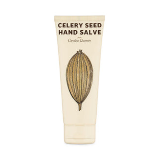 Tube of celery seed hand salve on a white background