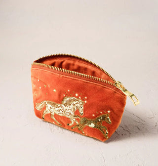 Celestial Wild Horses Coin Purse Terracotta