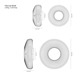 Clava Up Wood Ceiling/wall lamp