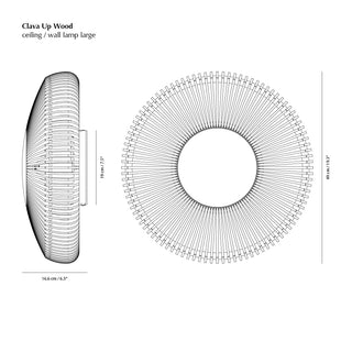 Clava Up Wood Ceiling/wall lamp