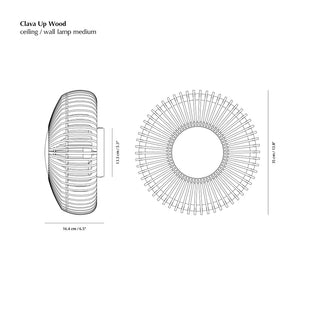 Clava Up Wood Ceiling/wall lamp