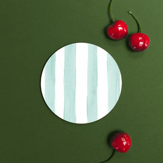 Mint Stripes Round Coaster