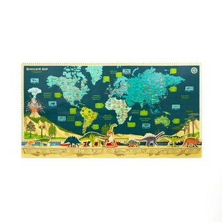 Full view of the Dinosaur Timeline & World Map