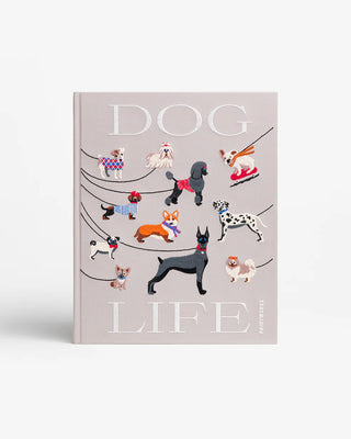 Dogs Life Photo Album with embroidered dogs against a white background