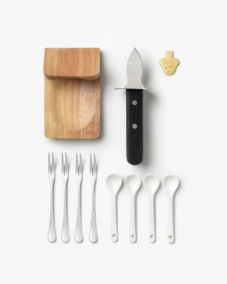 Oyster & Caviar tools against a white background