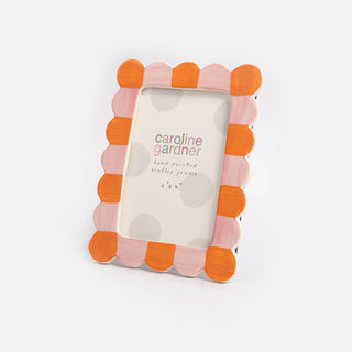 Pink/Orange Scallop Edge 4x6 Photo Frame