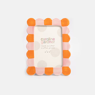 Pink/Orange Scallop Edge 4x6 Photo Frame