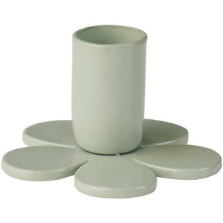 Flower Candle Holder Dusty Green 1.3cm Candle