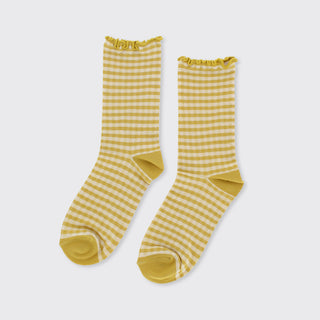 Gingham Socks - Ochre