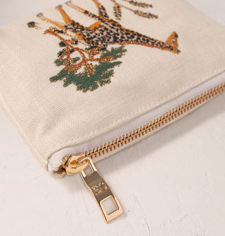 Giraffe Herd Cream Coin Purse