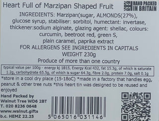 Heart Tin Marzipan Fruits 230g