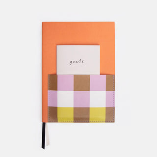 Orange/Multi Check Front Pocket Journal Set