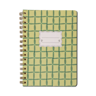 Small Twinwire Notebook - Green Lattice
