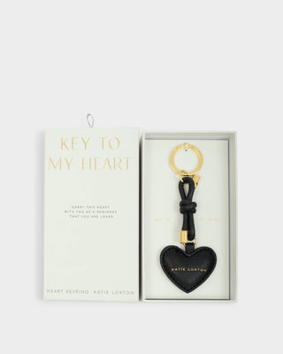 Key To My Heart Gift Boxed Keyring Black